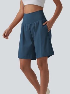 NWT XL Halara SoftlyZero Airy Super High Waisted 2-in-1 Cool Touch Shorts 9"